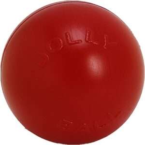 Jolly Pets Push-n-Play Ball Dog Toy, 14 Inches/Extra-Large, Red All Breed Sizes
