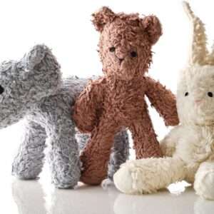 Plush Durable Cotton Dog Toys with Coconut Fill for All Pet Breeds, Bear Bunny Elephant (w/o Basket), One Size